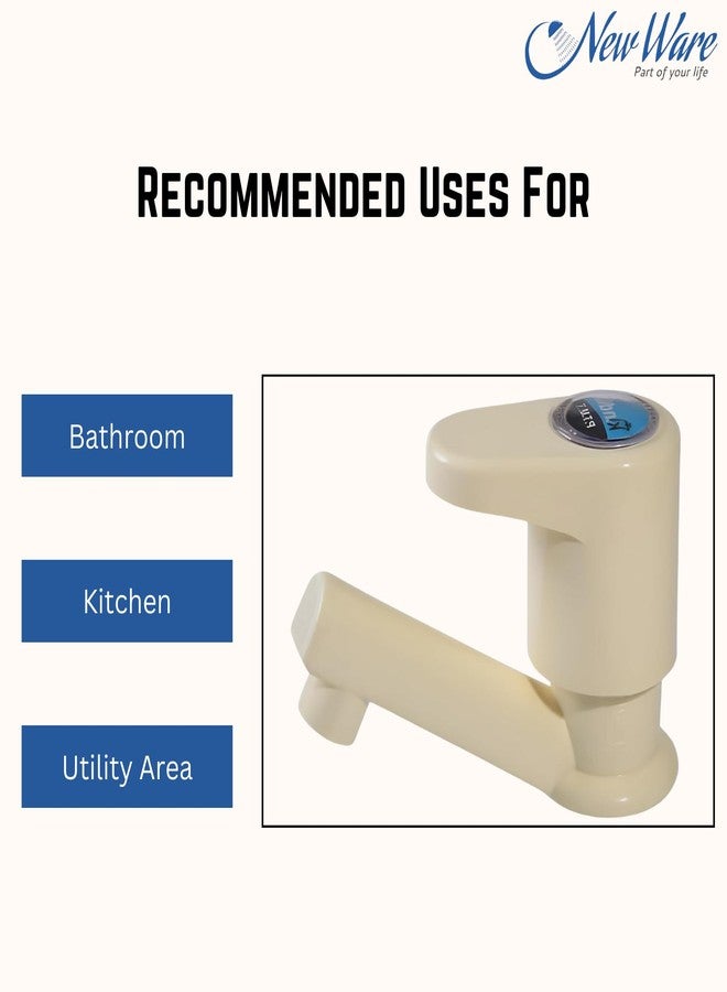 NEW WARE PVC Water Tap Pillar Cock for Wash Basin | Plastic Bathroom Bibcock for Hot & Cold Water | Foam Flow Faucet | Durable & Leak Resistant - Image 3